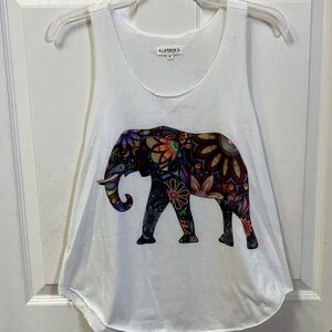 White Elephant Print Women's Tank Top size M/L